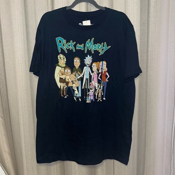 Rick and Morty Adult Swim Blue T-Shirt Size Large NWT - Picture 1 of 2